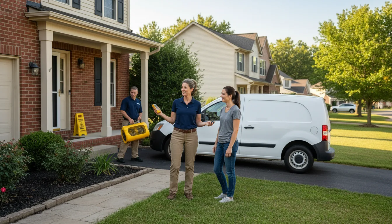 Residential water damage restoration in Omaha, IL